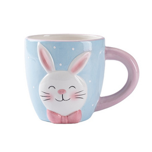 Popular Ceramic Rabbit Mug,rabbit head shape cup,ceramic 3d animal mug