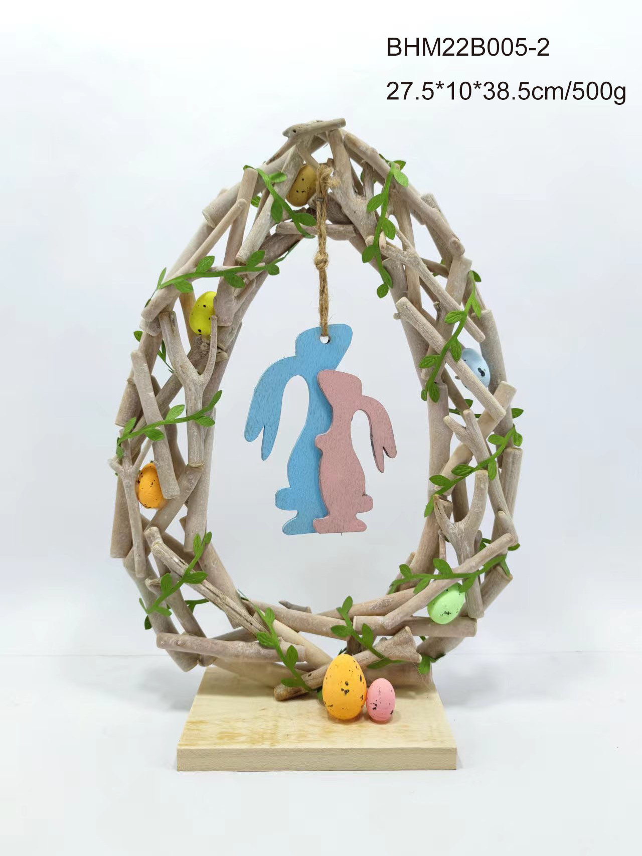 Wood Easter Ring Decoration; Driftwood Easter Ring Decoration with Bunny gifts and crafts