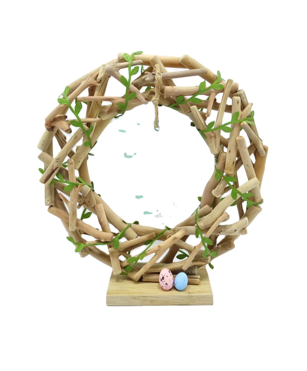 Wood Easter Ring Decoration; Driftwood Easter Ring Decoration with Bunny gifts and crafts