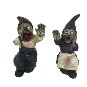 Halloween Horror Zombie Garden Gnome, Crawling Zombie Gnome Indoor/Outdoor Decoration