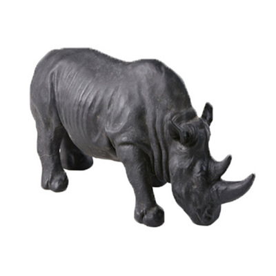 Custom Fiberglass Rhinoceros Sculpture Animal Figurines 3D Panda Gorilla Statues Deer Penguin Monkey Wolf Garden Statues