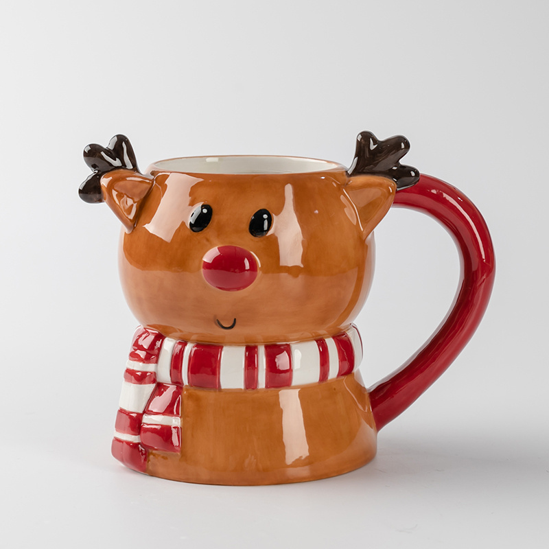 Custom 3d Ceramic Christmas Mug Santa Gnome Reindeer Polar Bear Penguin Snowman Elf Fox Gingerbread Man Owl Tree Coffee Cups Mug