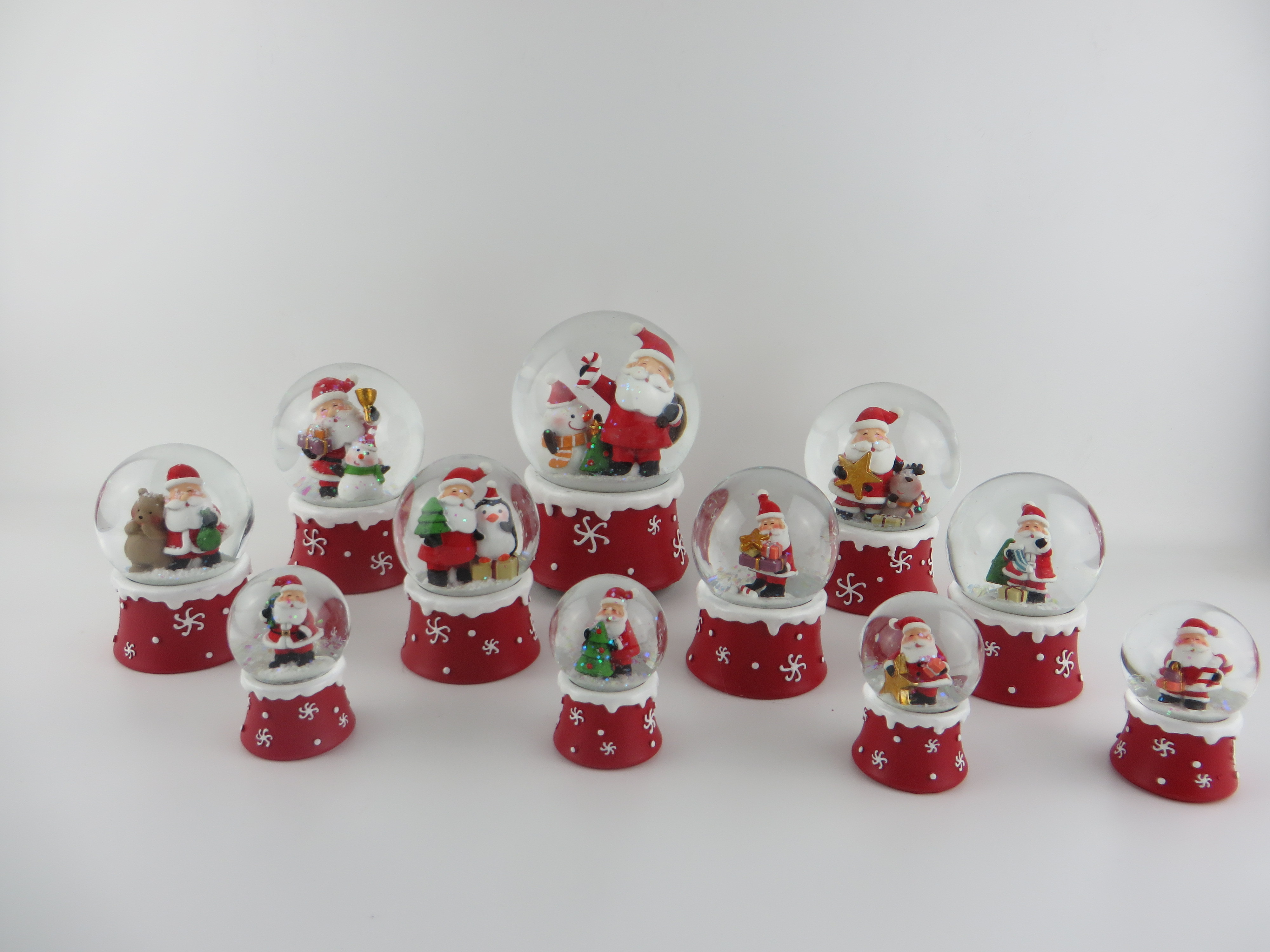 Christmas Snow Globe Santa Claus With Red Base For Sale; Santa Clause Musical Snowglobe With Different Size