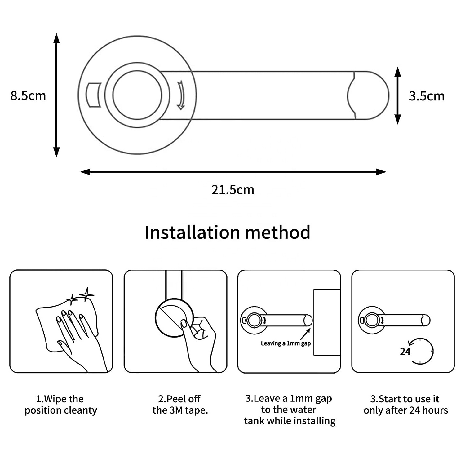 2 Pieces Adhesive Toddler Baby Safety Proof Toilet Seat Lid Locks