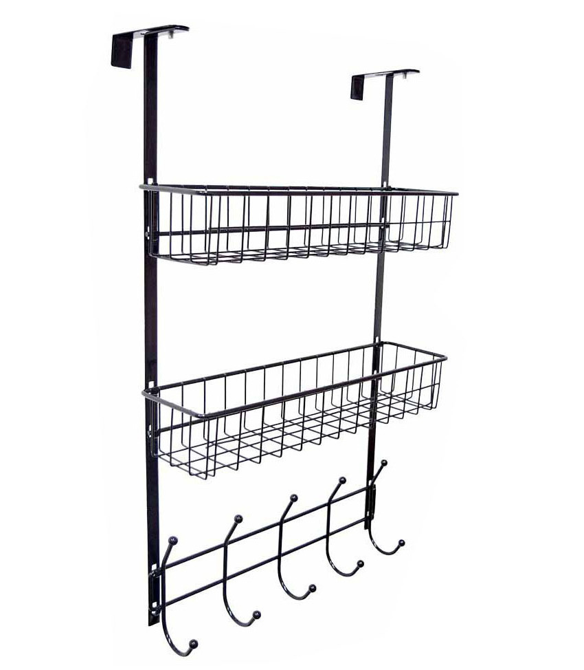 Adjustable Tiered Over the Door Clothes Hook Hanger Organizer Rack Shelf