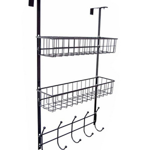 Adjustable Tiered Over the Door Clothes Hook Hanger Organizer Rack Shelf