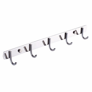 Stainless Steel Bathroom Kitchen Wall Mount Cloth Towel Coat Rail Hanger Hook Rack