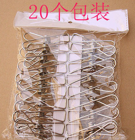 20-Pack Mini Multipurpose Windproof Stainless Steel Utility Wire Clothespin Clip