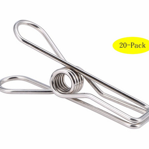 20-Pack Mini Multipurpose Windproof Stainless Steel Utility Wire Clothespin Clip