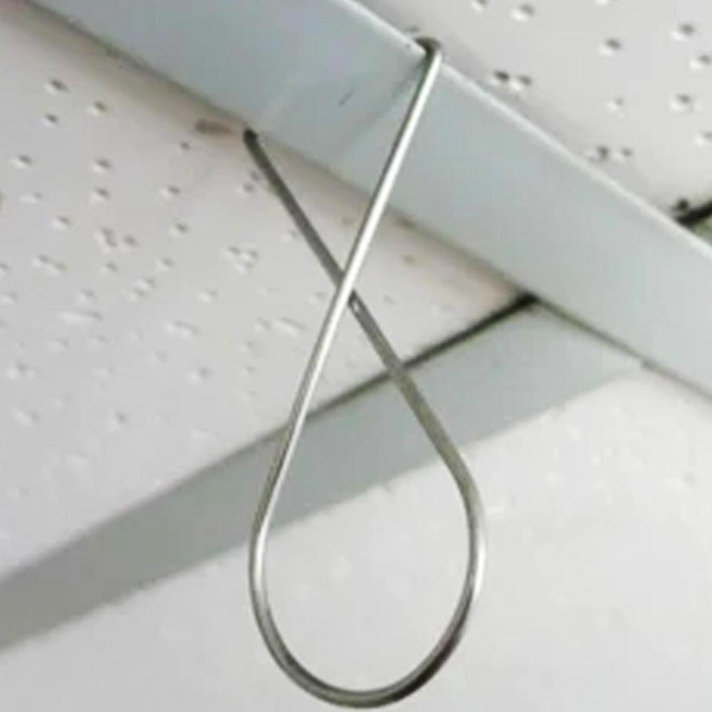 50-Pack Stainless Steel Wire T-Bar Squeeze Drop Grid Tile Ceiling Hanger Clip Hook