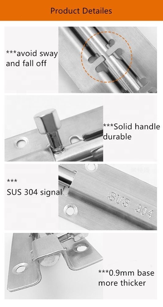 REAL 304 Stainless Steel Door Security Slide Latch Lock Barrel Bolt