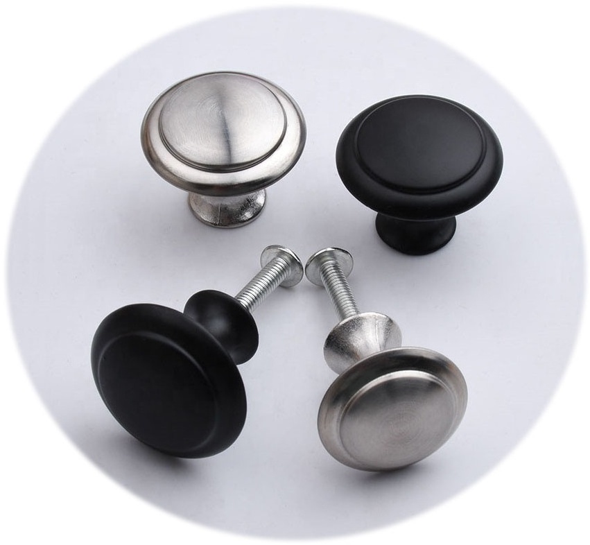 10 Pack Single Hole Round Matte Black Kitchen Cabinet Drawer Hardware Handle Knob