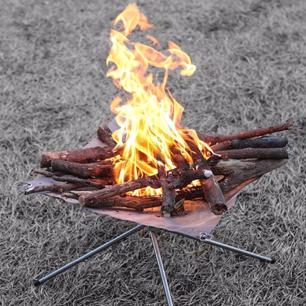 Portable Folding Collapsable Outdoor Camping Steel Mesh Wood Burning Furnace Grill Fireplace Fire Pit