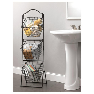 3-Tier Kitchen Metal Wire Basket Stand Storage Shelf Bin Organizer