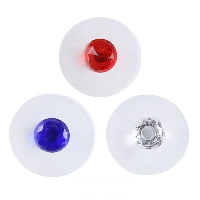 10 Pcs Self Adhesive Transparent Clear Diamond Crystal Shaped Acrylic Wardrobe Cabinet Drawer Helper Handle Pull Knobs