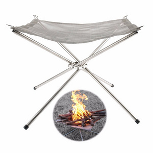 Portable Folding Collapsable Outdoor Camping Steel Mesh Wood Burning Furnace Grill Fireplace Fire Pit