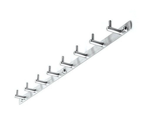 6Hooks 19Inch Stainless Steel Heavy Duty Wall Mount Cloth Towel Coat Rail Hanger Hook Rack