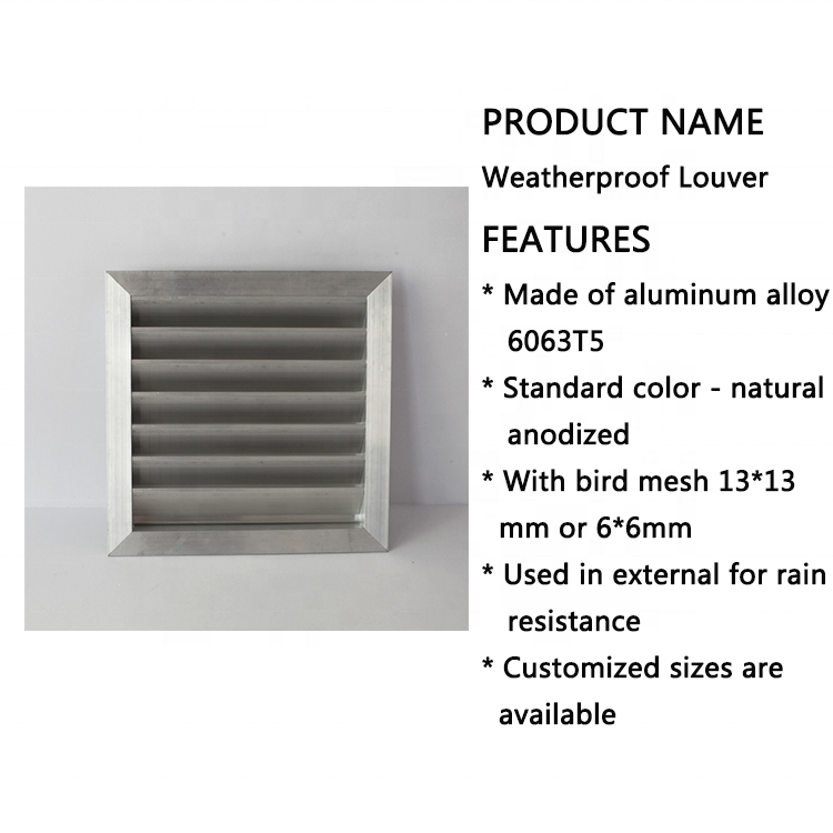 Customized Sizes Metal Weatherproof Exhaust Air Ventair conditioner Louvers