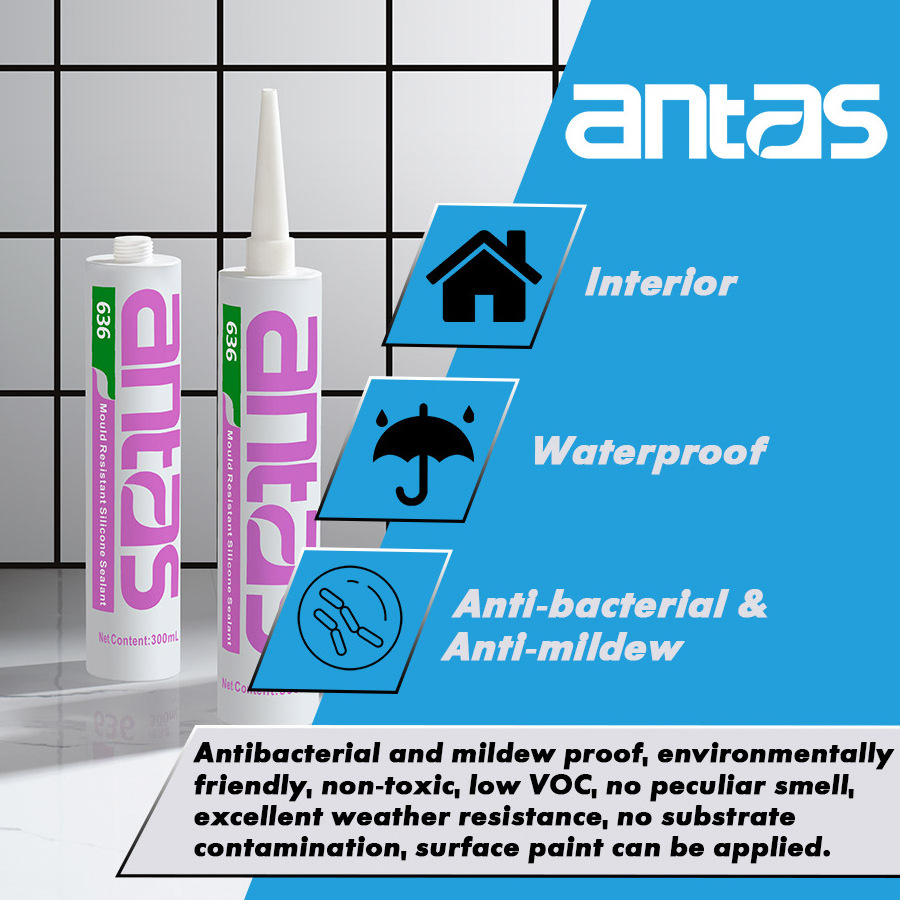 Antas 636 MS Shower Silicone Sealant Mould Resistance Anti Mildew Proof Mould Resistant Bathroom Tile Modified Silane Sealant