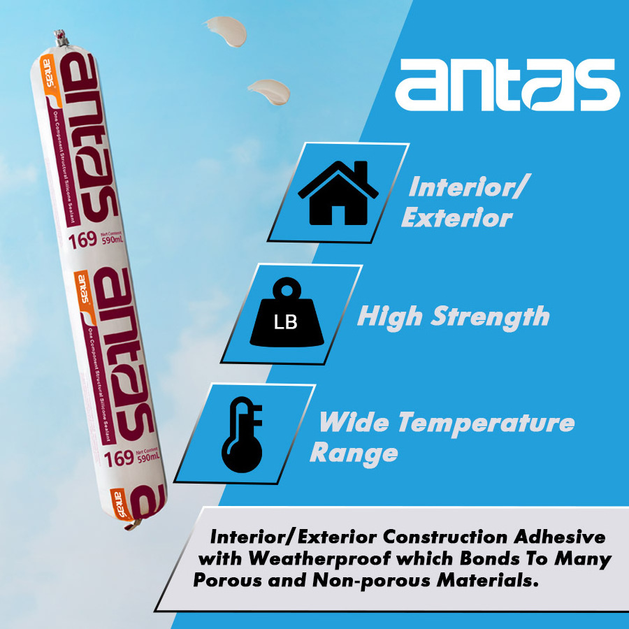 Antas 169 Hot Sale Neutral Curing Silicone Construction Adhesive Glue For Curtain Wall