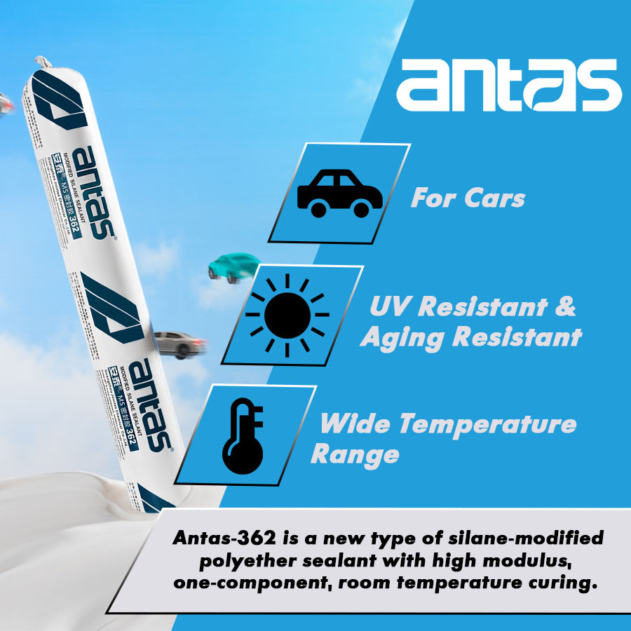 Antas-362 600Ml Black Windscreen Polyurethane Adhesive Odorless Silicone Glue Waterproof Sealant For Car