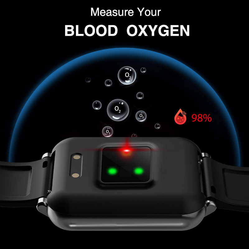 2020 J Style 1963-YH Bluetooth Intelligence Sport Temperature Watch and Blood Oxygen Monitor Wristband