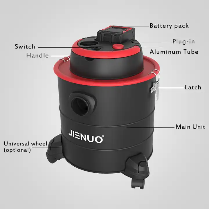 JIENUO 18L Cordless Ash Vacuum Cleaner with Metal Tube HEPA Filtration with  Lthium Battery hot ash vacuum cleaner JN021-18L