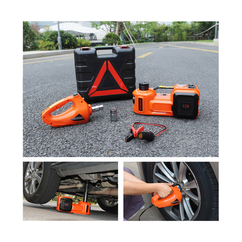 3 in 1  Multi-functional DC12V 5TON portable electric hydraulic  Car jack with Electric Impact Wrench