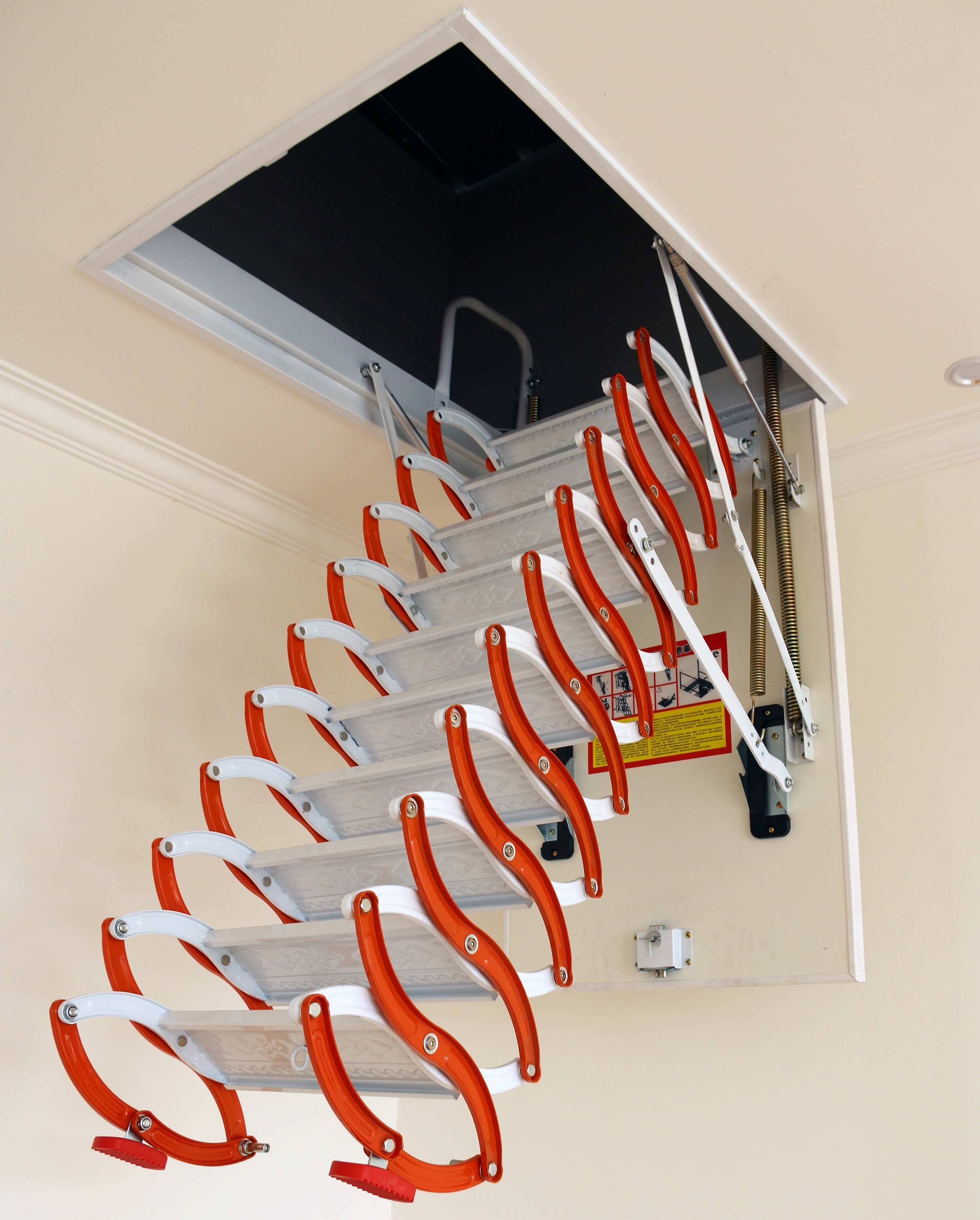 Steel Attic Retractable Folding Ladder Manually Up & Down Ceiling Stair