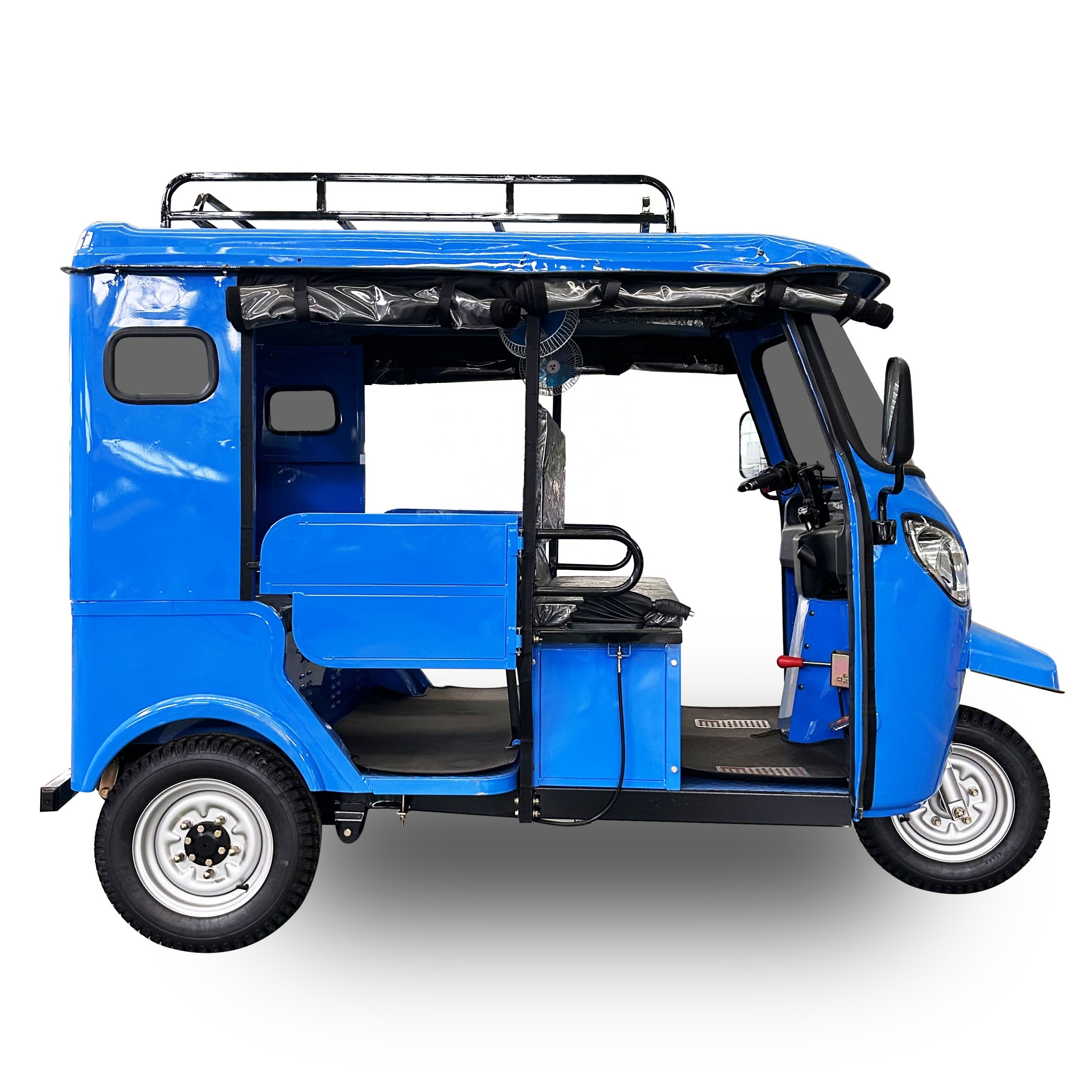 3000W Electric Tricycle For 1 Driver + 7 Passengers Bajaj Auto Tuktuk TVS Three Wheeler Electric Taxi With Middle Seat