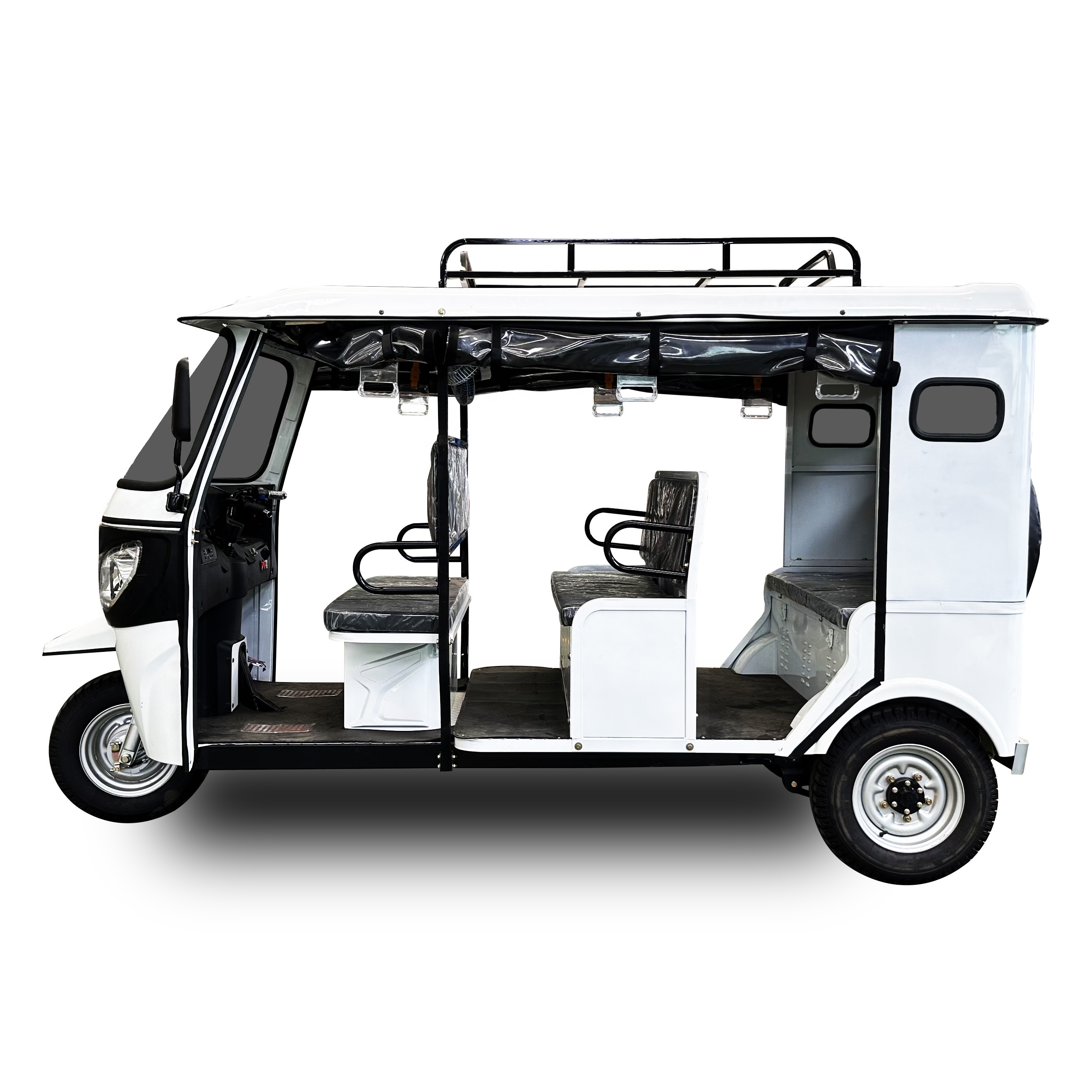 9 Seat Bajaj Electric Tricycle For Passengers Rechargeable Battery Driven Tuktuk Trike