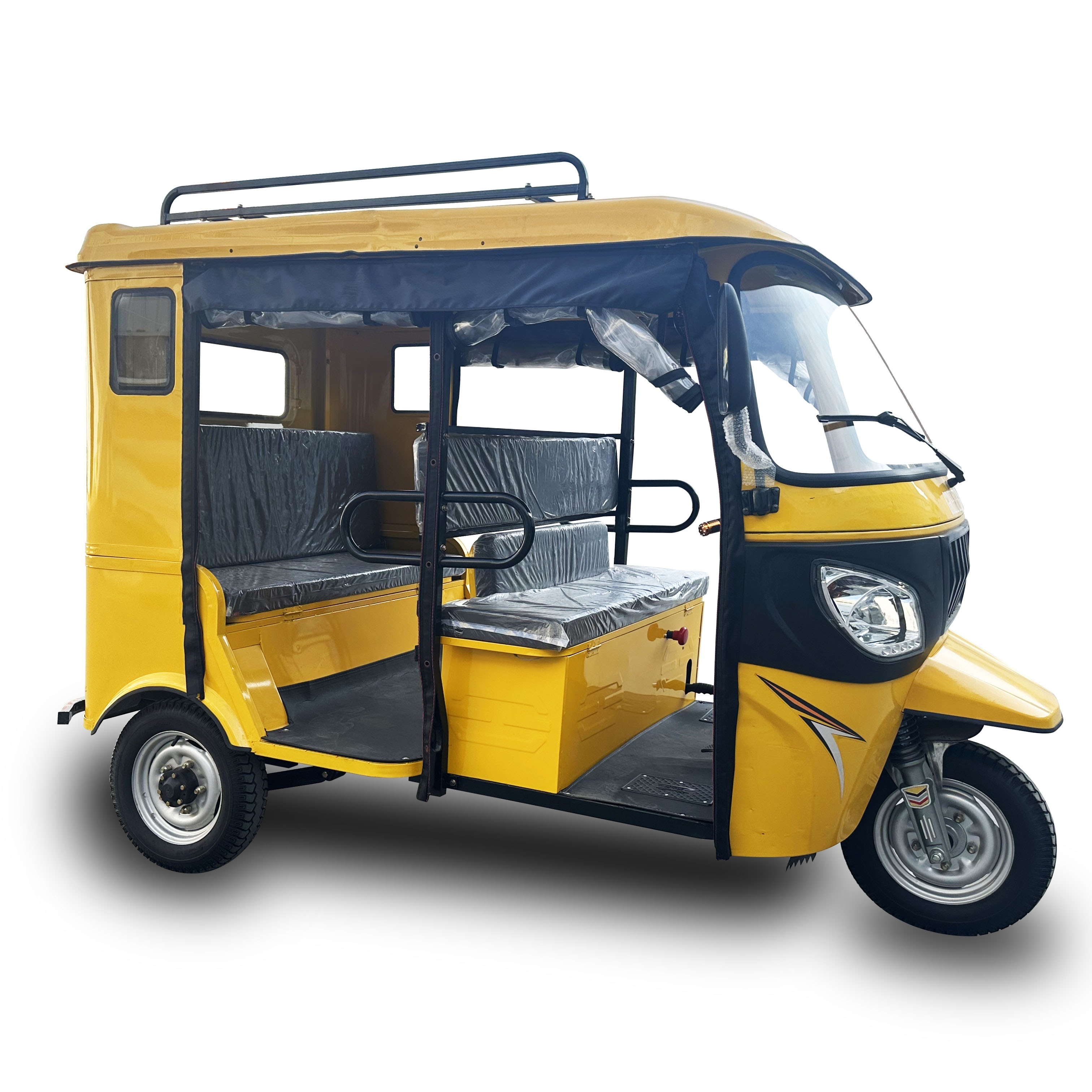 3000W Electric Tricycle For 1 Driver + 7 Passengers Bajaj Auto Tuktuk TVS Three Wheeler Electric Taxi With Middle Seat