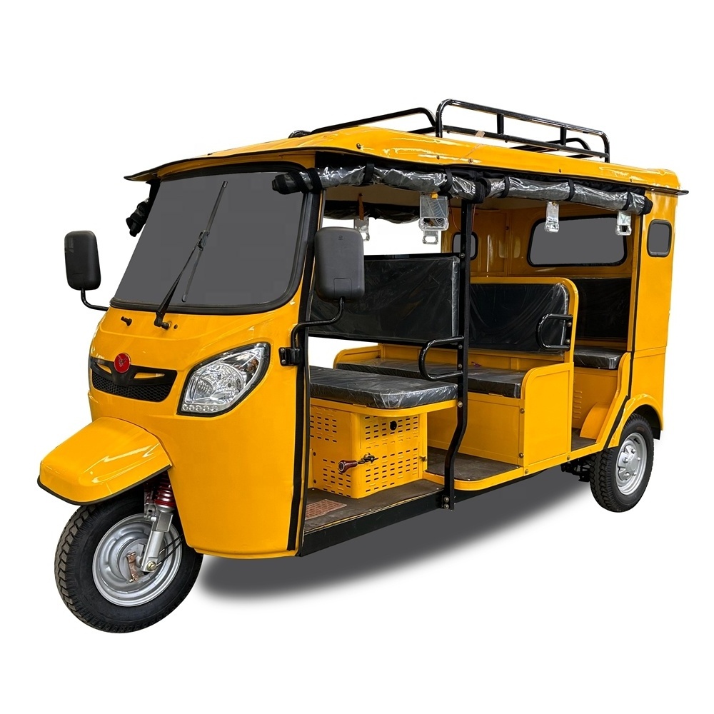 Tricycle Taxi Moto 9 Seats 200cc Bajaj Gasoline Tricycle 3 Wheel Motorcycle With Cabin