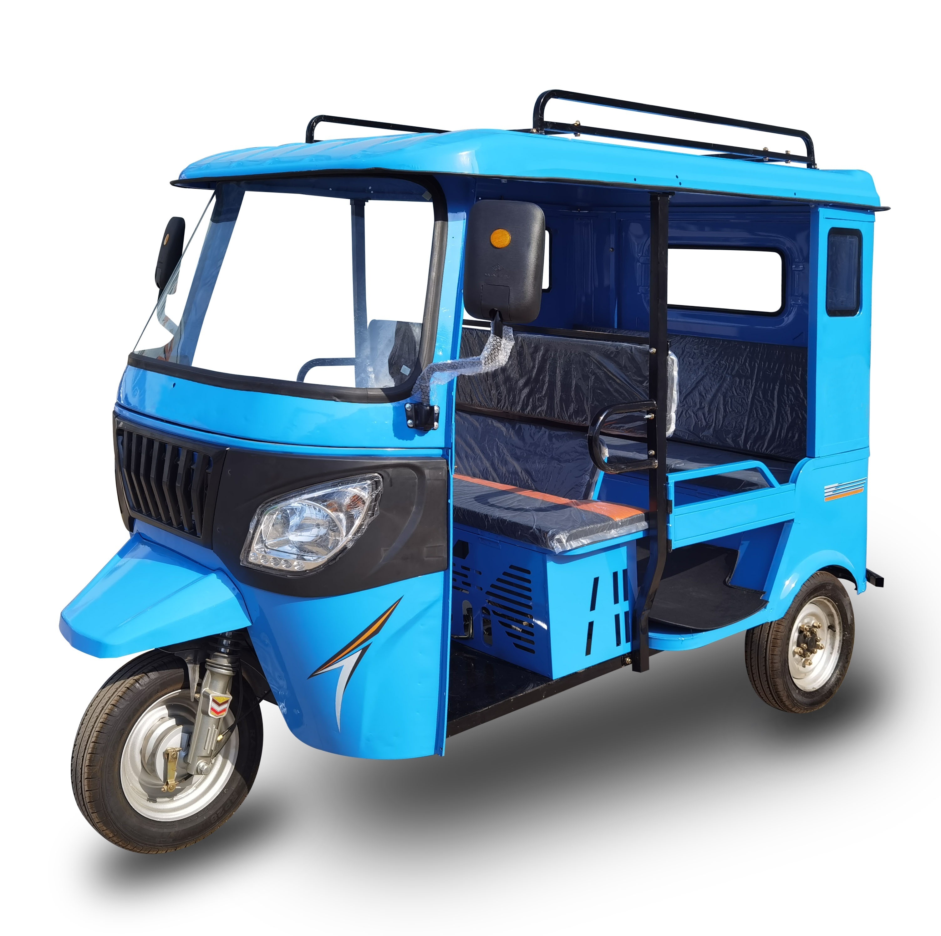 3000W Electric Tricycle For 1 Driver + 7 Passengers Bajaj Auto Tuktuk TVS Three Wheeler Electric Taxi With Middle Seat