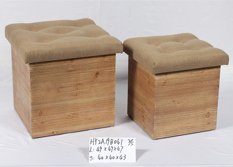 Made in China Wooden Storage Bench with Cushion