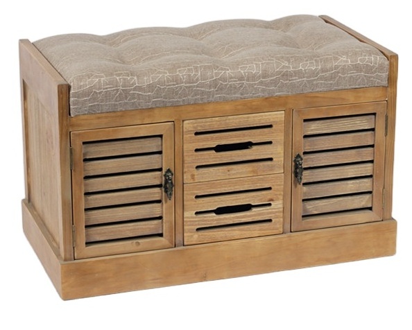 Made in China Wooden Storage Bench with Cushion