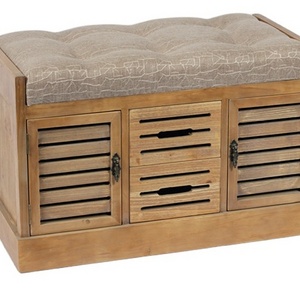 Made in China Wooden Storage Bench with Cushion