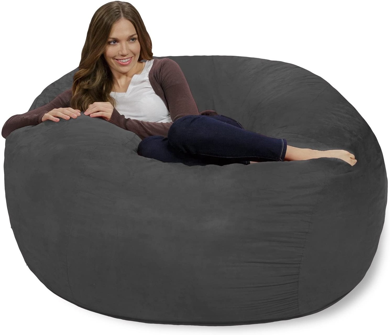 4ft Memory Foam Microsuede Bean Bag Chair Lounger Cover