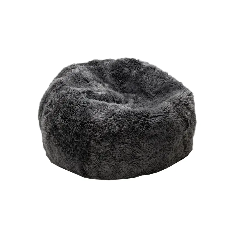 Long Wool Faux Fur 40-50mm Bean Bag Chair Lazy Sofa For Indoor Use