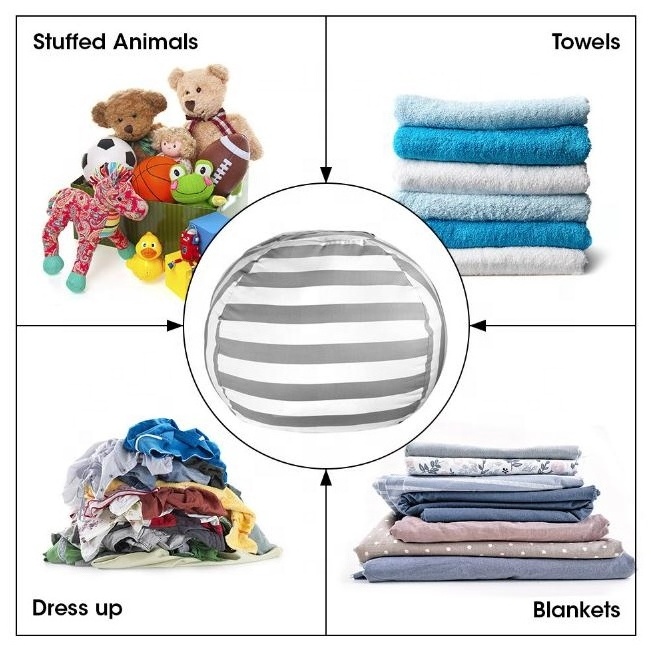 Hot Sale Portable Large Stuffed Animal Toy Storage Bean Bag Cover for Kids