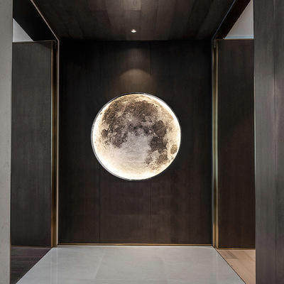 LED Moon Wall Lamps Creative  Background Decoration Wall Round Lighting Room Lunar Wall Light