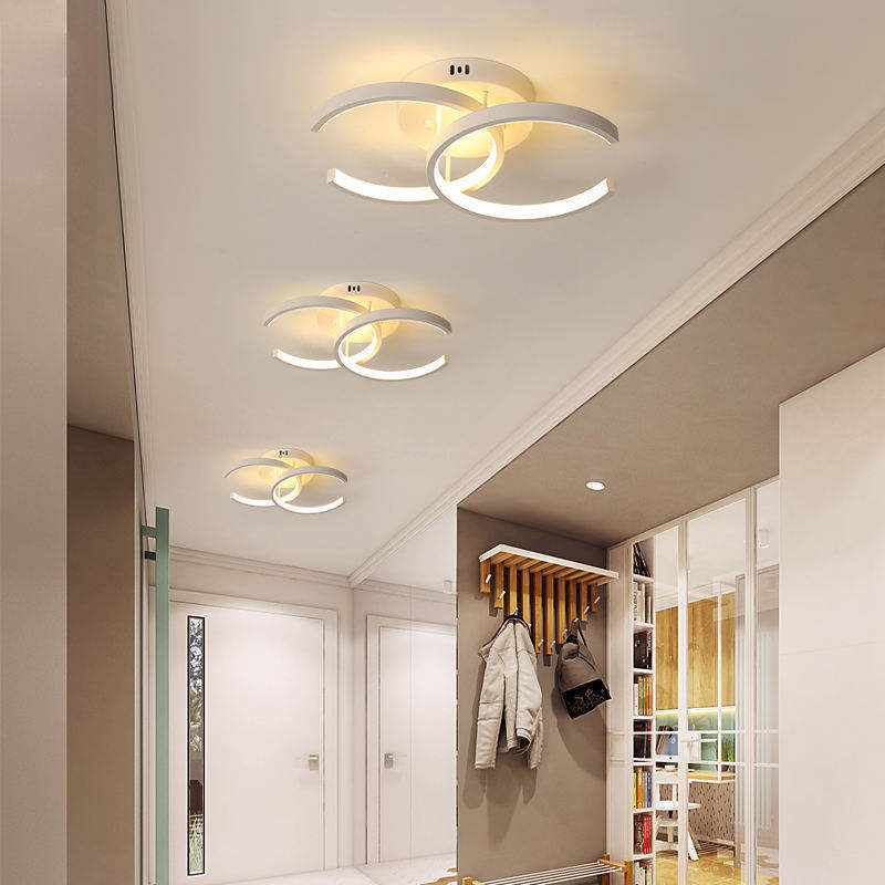 Modern Luxury Iron round led ceiling light fixture for bedroom lamp