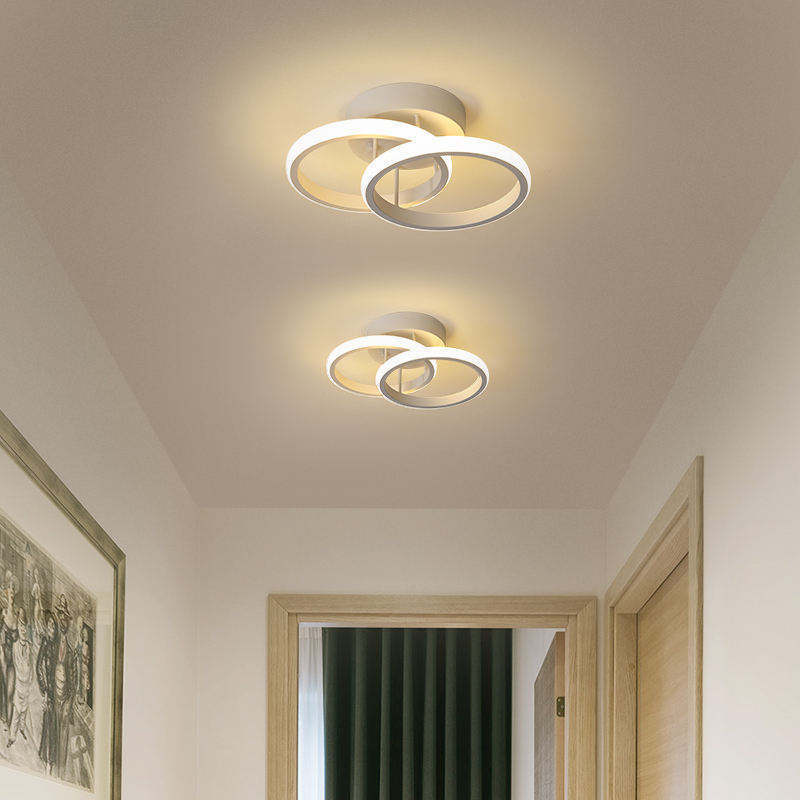 Modern Luxury Iron round led ceiling light fixture for bedroom lamp