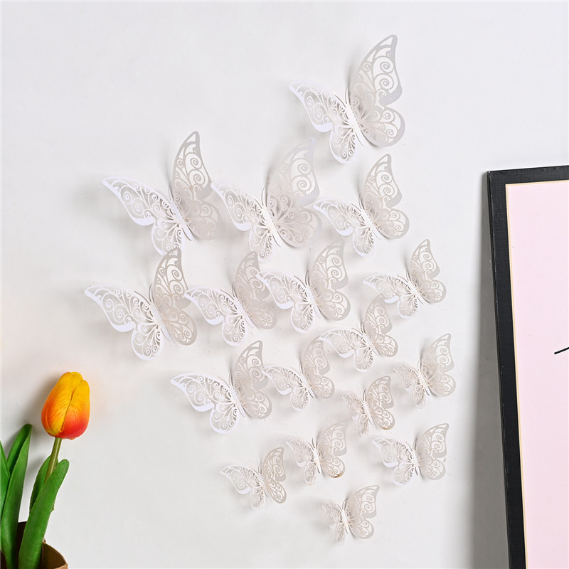 Hot Removable Party Decoration Laser Cut Butterfly Wall Decals Kids Bedroom Nursery Classroom 3D Butterfly Wall Stickers