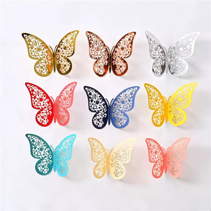 3d Hollow Paper Butterfly Wall Sticker High Quality  Butterfly Wall Decal Wedding Party Decoration Background Butterflies