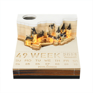 custom paper Art Memo Desmond Memo Pad Hogwarts 3D Calendar  Non-Sticky Notes Weekly Table Calendar