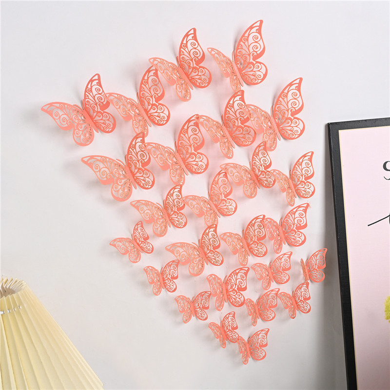 Hot Removable Party Decoration Laser Cut Butterfly Wall Decals Kids Bedroom Nursery Classroom 3D Butterfly Wall Stickers