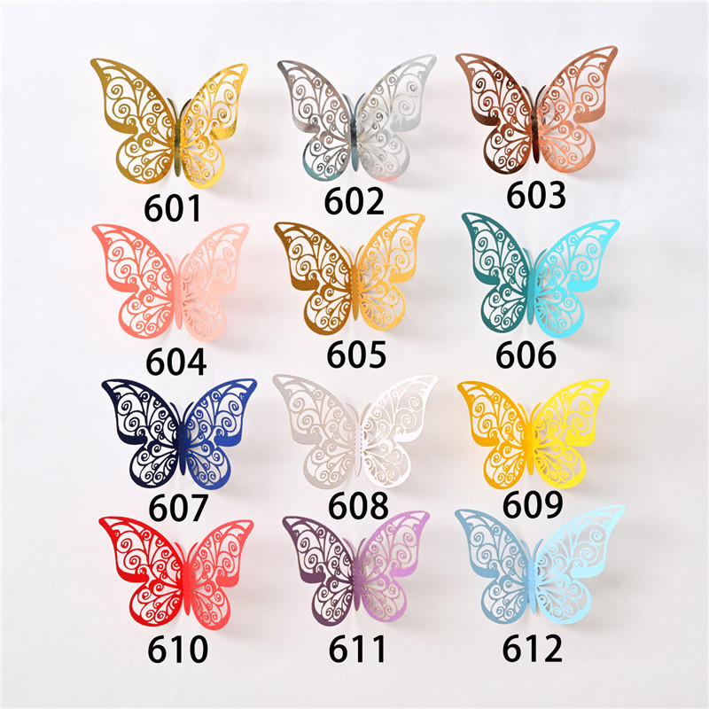 Hot Removable Party Decoration Laser Cut Butterfly Wall Decals Kids Bedroom Nursery Classroom 3D Butterfly Wall Stickers