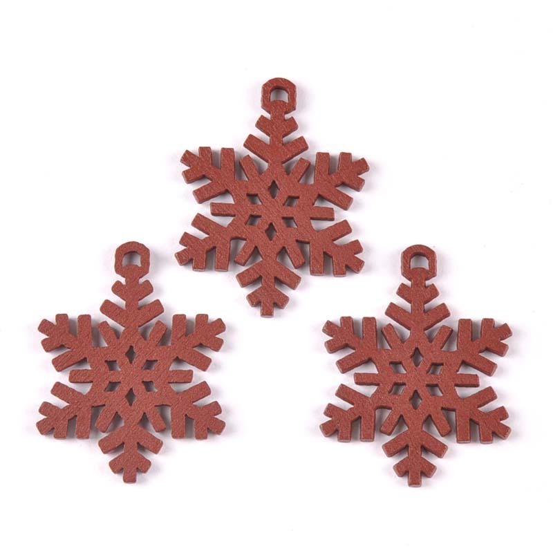 Wood Snowflake Xmas Party Home Decoration Wooden Hanging Ornament Tree Pendants Laser Cut Design Christmas Gifts