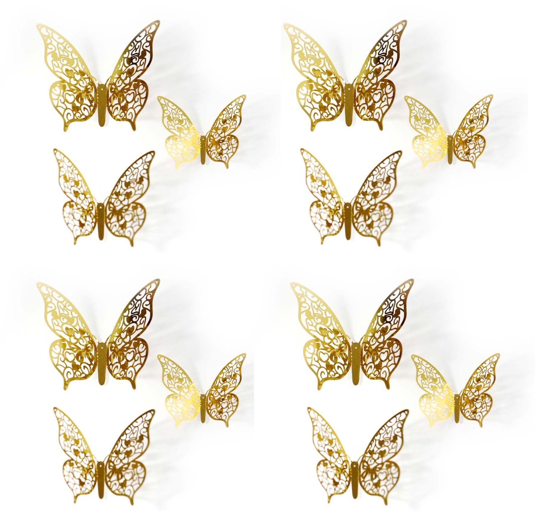 Laser Cut Luxury Goblet Glass Card Supplies 3d Butterfly Design Wall Sticker For Bedroom Wedding Place Card Home Decoration